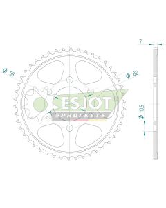 Steel rear sprocket 46 teeth