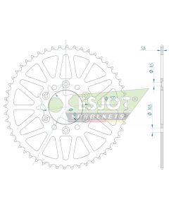 Steel rear sprocket 52 teeth