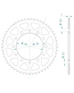 Steel rear sprocket 53 teeth