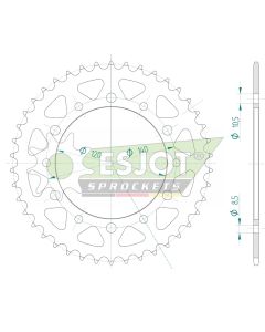 Steel rear sprocket 46 teeth