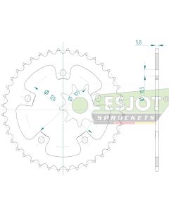 Steel rear sprocket 40 teeth