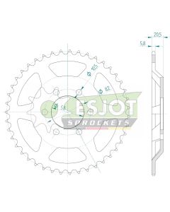 Steel rear sprocket 43 teeth