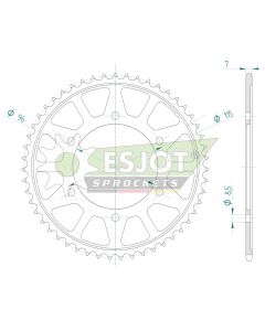 Steel rear sprocket 51 teeth