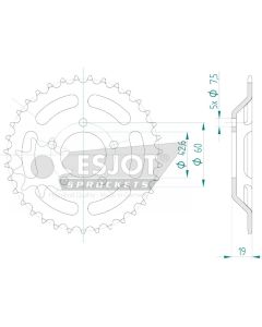 Steel rear sprocket 50 teeth