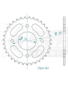 Steel rear sprocket 35 teeth