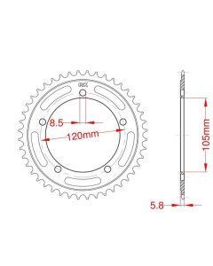 Steel rear sprocket 51 teeth