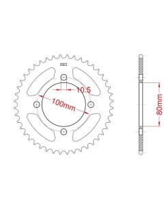 Steel rear sprocket 45 teeth