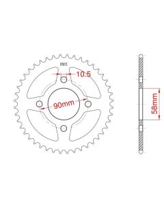 Steel rear sprocket 42 teeth