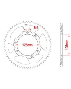 Steel rear sprocket 62 teeth