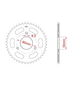 Steel rear sprocket 46 teeth