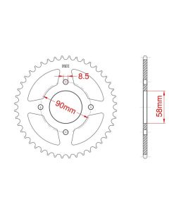 Steel rear sprocket 45 teeth