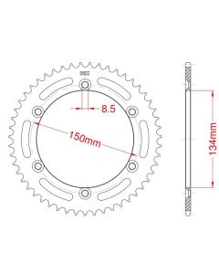 Steel rear sprocket 52 teeth