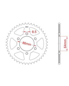 Steel rear sprocket 45 teeth