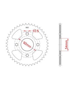 Steel rear sprocket 44 teeth