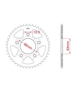 Steel rear sprocket 53 teeth