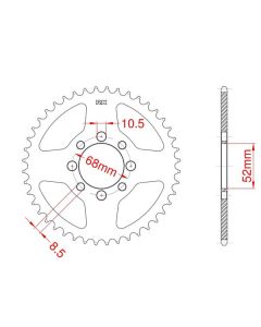 Steel rear sprocket 40 teeth