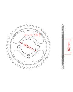 Steel rear sprocket 49 teeth