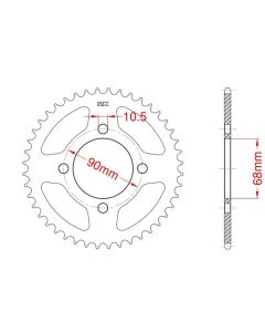 Steel rear sprocket 45 teeth