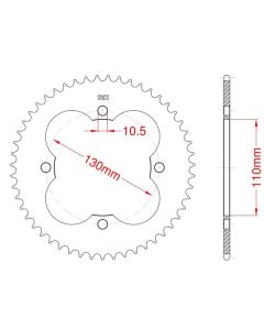 Aluminium rear sprocket 48 teeth