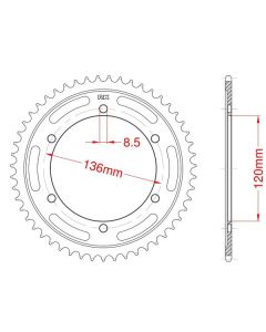 Steel rear sprocket 45 teeth