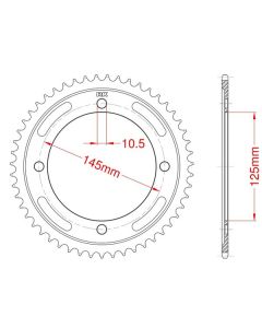 Steel rear sprocket 56 teeth