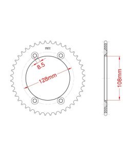 Steel rear sprocket 51 teeth