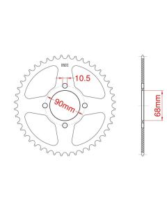 Steel rear sprocket 42 teeth