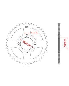 Steel rear sprocket 43 teeth