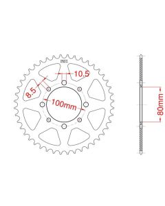 Aluminium rear sprocket 48 teeth