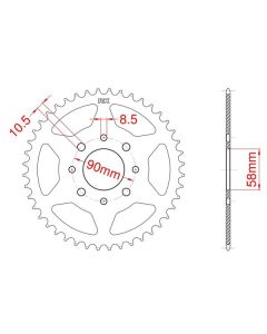 Steel rear sprocket 39 teeth