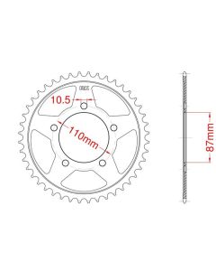 Steel rear sprocket 37 teeth