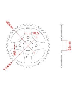 Steel rear sprocket 30 teeth