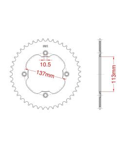 Steel rear sprocket 37 teeth