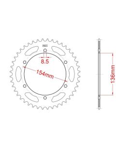 Steel rear sprocket 47 teeth