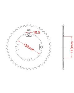 Steel rear sprocket 36 teeth