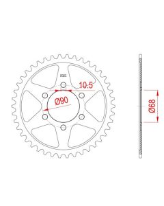 Steel rear sprocket 36 teeth