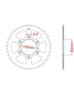 Steel rear sprocket 44 teeth