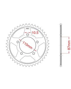 Steel rear sprocket 42 teeth