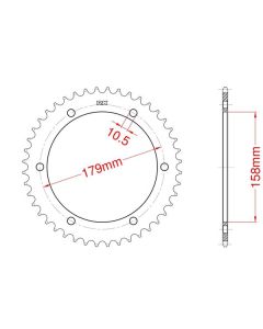 Steel rear sprocket 46 teeth