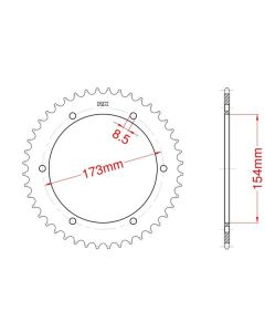 Steel rear sprocket 43 teeth