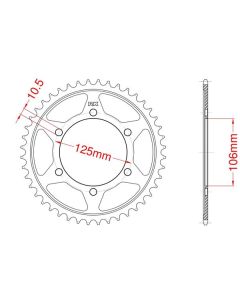 Aluminium rear sprocket 46 teeth