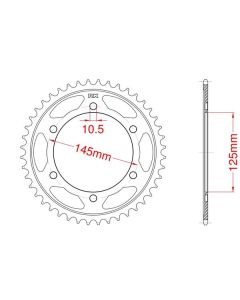 Steel rear sprocket 42 teeth