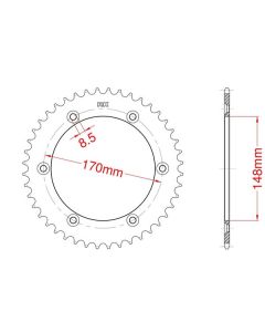 Steel rear sprocket 41 teeth