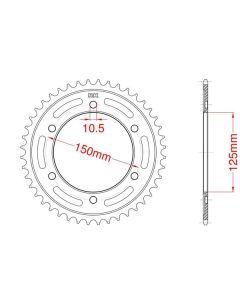 Steel rear sprocket 42 teeth