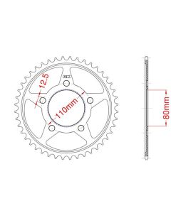 Steel rear sprocket 42 teeth