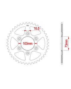 Steel rear sprocket 40 teeth