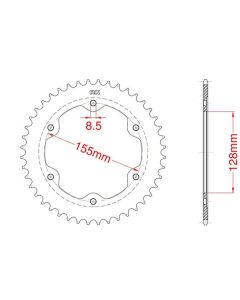 Aluminium rear sprocket 37 teeth