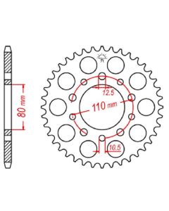 Aluminium rear sprocket 40 teeth