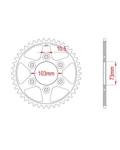 Steel rear sprocket 43 teeth