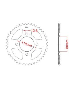 Steel rear sprocket 45 teeth